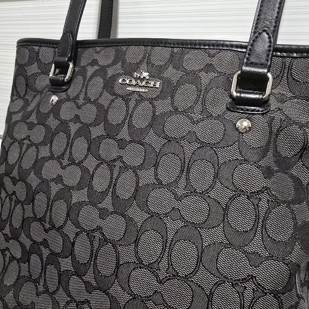 Coach Black Signature Tote Bag
